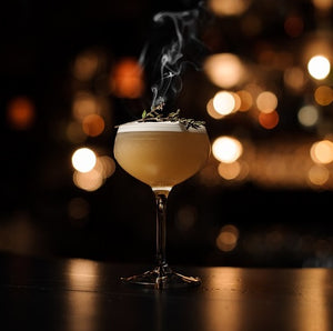 Smoked Side Car Cocktail Recipe in a Martini Glass