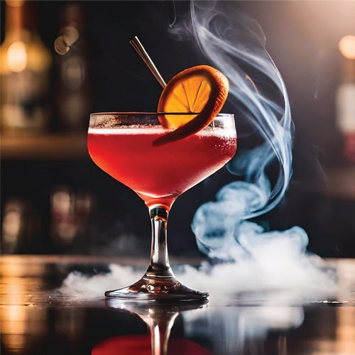 Smoked Celebration Cocktail Recipe with Vermouth, Campari and Cognac and smoke infused with Beech Wood