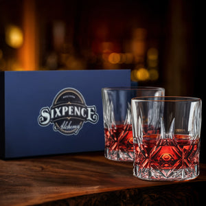 Sixpence Alchemy 2 set whiskey glasses with beautiful gift box